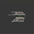 Futuristic Control Console With Digital Display Green Interface Circular Components And Metallic Finish